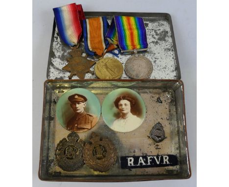 A WWl group of three medals comprising British War and Victory medals and 1914-15 Star awarded to 135076 Spr. J.W. Flitton R.
