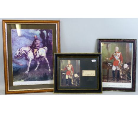 Lord Roberts - signature framed with full length portrait print and two other framed pictures of Lord Roberts (3)