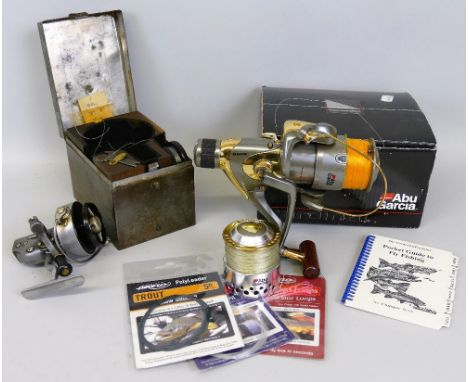 Fishing - a Hardy Altex No.1 Mk lV white metal coarse fishing reel in fitted steel box with spare spool and spanner, and an A