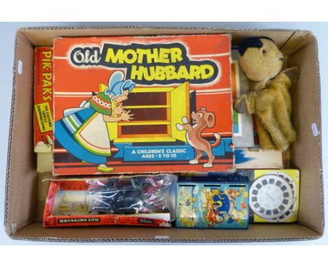 Miscellaneous toys including Chad Valley tin-plate money box in the form of a book 14cm high, Waddingtons  Z - Cars board gam