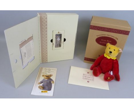 A Steiff limited edition Stary Bear exclusively designed for China in red and yellow No.261/1500 24cm high in box with certif