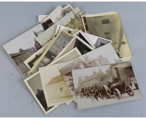 Nineteen Edwardian and later real photographic postcards of North Frodingham including traction engine excursion to Hornsea, 