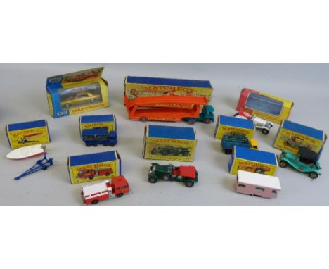 Matchbox - Major Pack Guy  Warrior Transporter, No.M-8, King-Size Mercury Cougar, No.K-21, five 1-75 Series comprising Nos. 4