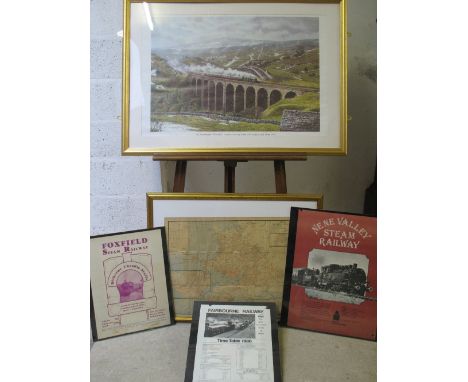 After R.A. Marshall, a colour print "The Northbound Waverley Express crossing Arten Gill Viaduct near Dent 1959" 56cm x 80cm,
