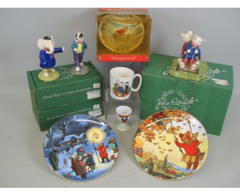 Rupert Bear - three Royal Doulton Beswick Ware limited edition figures of Rupert Bear and Algy Pug go carting No.917/2500 wit