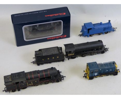 "00" gauge - a repainted Wrenn Class R1 0-6-0 tank locomotive, three Bachmann locomotives comprising 2-6-0 tank No.448, 2-6-0