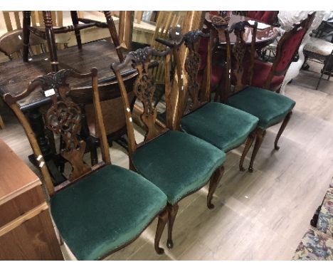 SET OF 4 VINTAGE "CHIPPENDALE" STYLE DINING CHAIRS