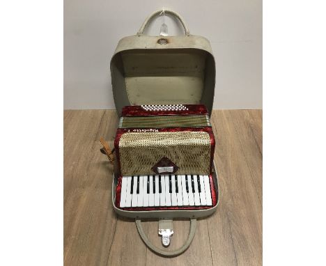 VINTAGE "RIGOLETTO" ACCORDION IN CASE BY LIGNALONE
