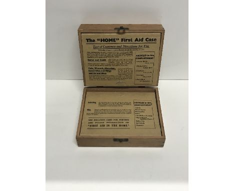 VINTAGE "THE HOME FIRST AID CASE" AND CONTENTS BY BOOTS