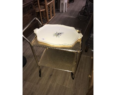 VINTAGE TRAY AND TEA TROLLEY