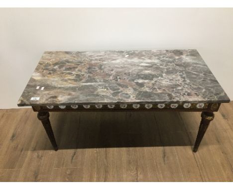 VINTAGE MARBLE TOP COFFEE TABLE - 95CM