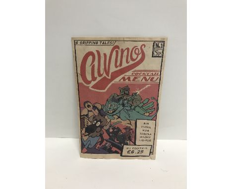 VINTAGE ALVINOS COCKTAIL MENU FROM NEWCASTLE