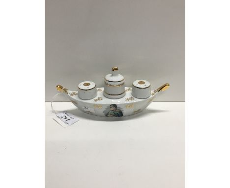 VINTAGE FRENCH PORCELAIN "NAPOLEON" CONDIMENT SET