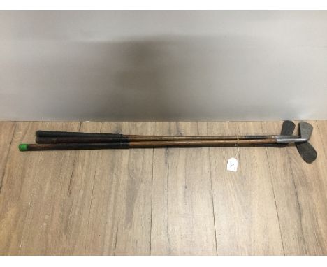 3 "HICKORY" SHAFTED VINTAGE GOLF CLUBS INC FERNIE, GRACIE AND 1 OTHER