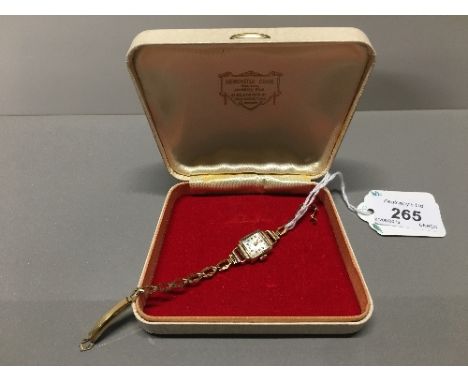 9CT GOLD TIMOR VINTAGE WATCH WITH ROLLED GOLD STRAP