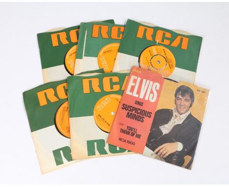 6x Elvis Presley 7'' Singles. Suspicious Minds/You'll Think Of Me (RCA 1900), The Wonder Of You/Mama Liked The Roses (RCA 197