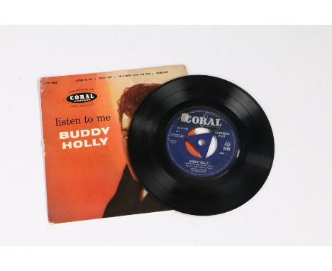 Buddy Holly - Listen To Me 7'' EP (FEP 2002), picture of Buddy Holly without glasses to sleeve 