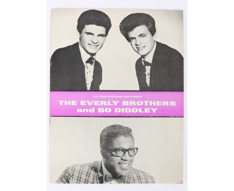 Rare 1963 Everly Brothers, Bo Diddley tour programme where the rolling stones were the warm-up act.