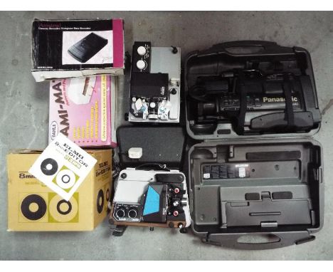 Lot to include Panasonic video camera, projectors, cassette recorder, 8mm editor and other. [2]