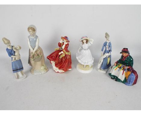 A collection of figurines to include Royal Doulton, Nadal, Royal Worcester and other, largest approximately 24 cm (h). 