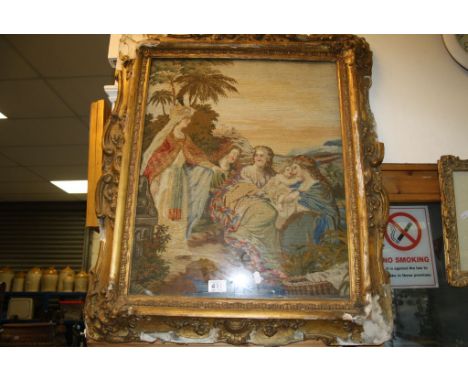 Gilt framed &amp; glazed 19th Century Tapestry with Religious theme
