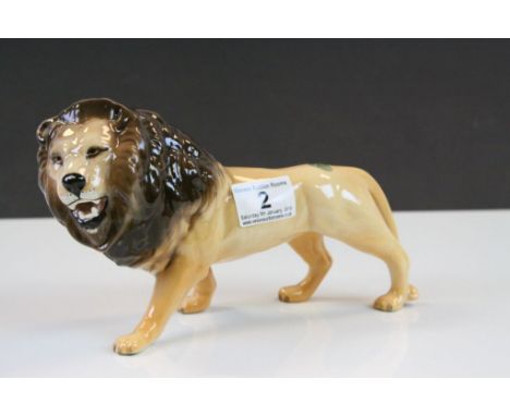 Beswick ceramic model of a Lion with original green Beswick sticker