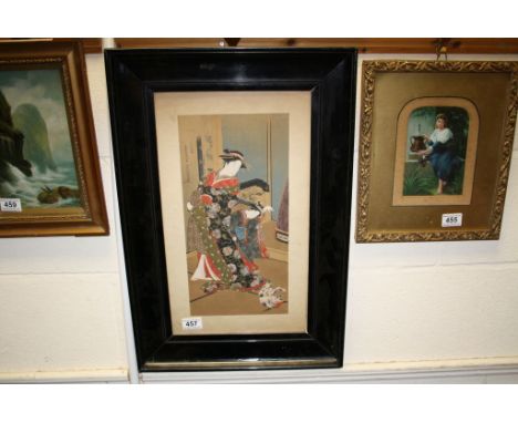 Kitho Kousuidai (attributed), Japanese Wood Block Portrait of Geishas, signed