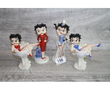 Four boxed Wade ceramic Betty Boop figurines all with COA's