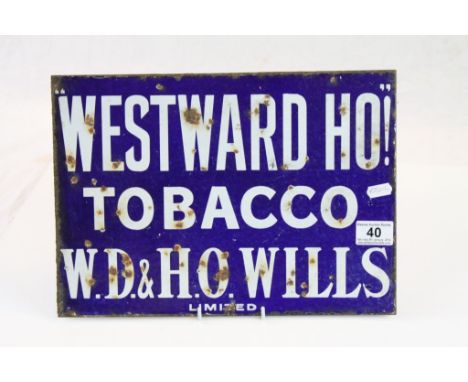 Double Sided Enamel Sign ' W.D &amp; H.O Wills Westward Ho Tobacco '