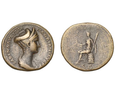 Roman Imperial Coinage, Sabina, Sestertius, 128-134, draped bust right wearing stephane, rev. Ceres seated left on basket, ho