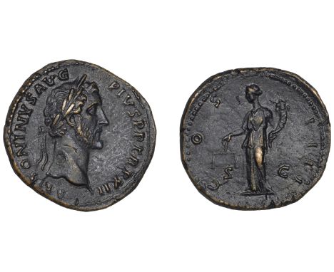 Roman Imperial Coinage, Antoninus Pius, Sestertius, 148-9, laureate bust right, rev. Æquitas, draped, standing left holding s