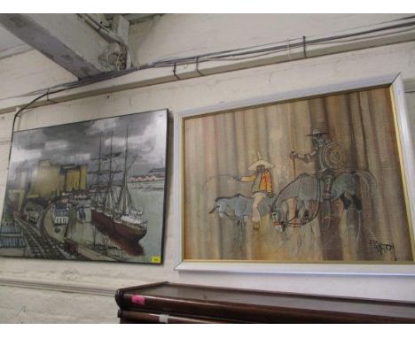 A 1970's print entitled Don Quixote by Colin Paynton (popular print used by G-Plan in the 1970's amongst their room sets in s