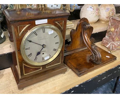 JOHN POOLE 57 FENCHURCH ST ROSEWOOD CLOCK WITH WALL BRACKET, CHIMING 37.5CMS (H) APPROXThere is a pendulum for this clock how