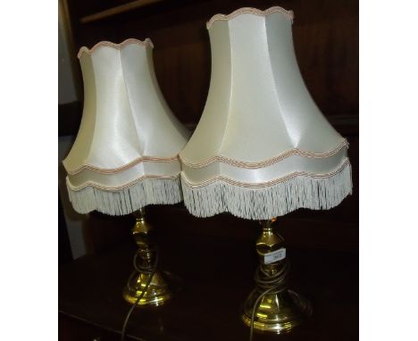 Pair of brass table lamps 