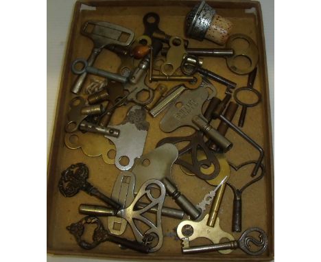 Selection of watch keys including small Vienna wall clock winder