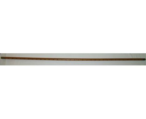 Yard measure stick with brass ends