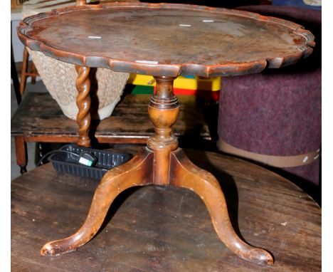 Walnut occasional table and a Bentwood style circular dining table (2)