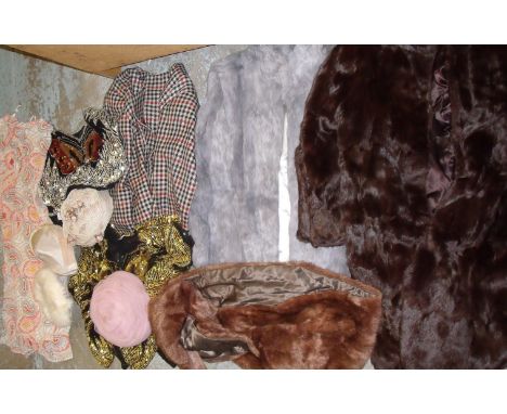 Large selection of ladies vintage hats, furs etc.
