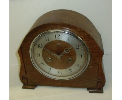 1930s oak cased Smiths Enfield mantel clock