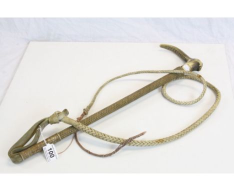 Antique Swaine and Adney antler handled whip