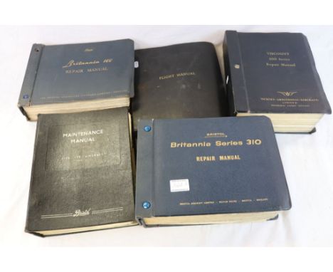 Three Bristol Aircraft Repair Manuals As Well As One Maintenance Manual And A Flight Manual To Include the Bristol Britannia 