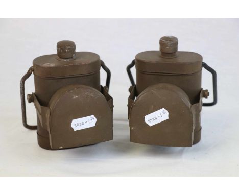 Two Vintage World War Two / WW2 Lamps Electric No 1 J L Ltd Blackout Bicycle A.R.P. Home Guard Light Lantern.