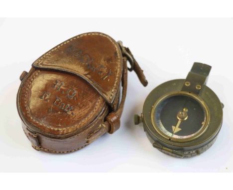 A World War One / WW1 Military Issued Verners Pattern Marching Compass By Cruchon &amp; Emons Of London And Dated 1916. Comes