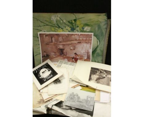 Large portfolio of prints and drawings