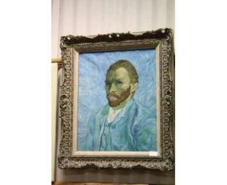 Oil Painting on Canvas Copy of Van Gogh Self Portrait, 50cms x 40cms, gilt framed