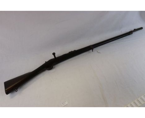 A Antique CHASSEPOT BOLT ACTION NEEDLE GUN With Metal Butt Plate And Metal Sling Hooks, Cal 11mm, circa 1860. Please Note Thi