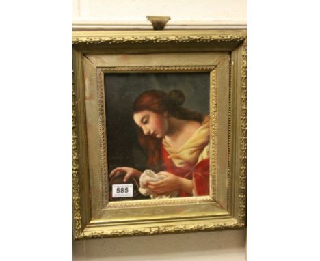 Gilt framed oil painting classical portrait of the Madonna 