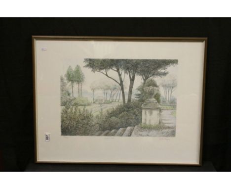 Arthur Byrne Signed Limited Edition Lithograph ' Leazes Park ' no 139/150, 37cms x 54cms, framed and glazed