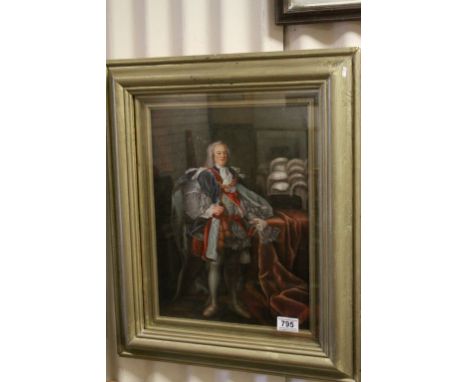 Oil on panel gilt framed portrait of a Noble Gentleman in Regal dress