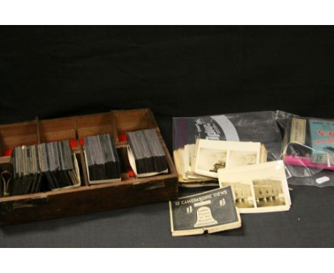 Box of Early Magic Lantern Slides predominantly of Works of Art along with other Photographic Slides and Collectables